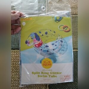 Sun Squad Inflatable Split Ring Glitter Swim Tube - Multicolor